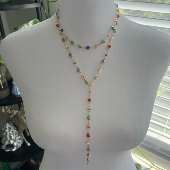 Multicolor Gold-Plated Necklace - Picture 4 of 4